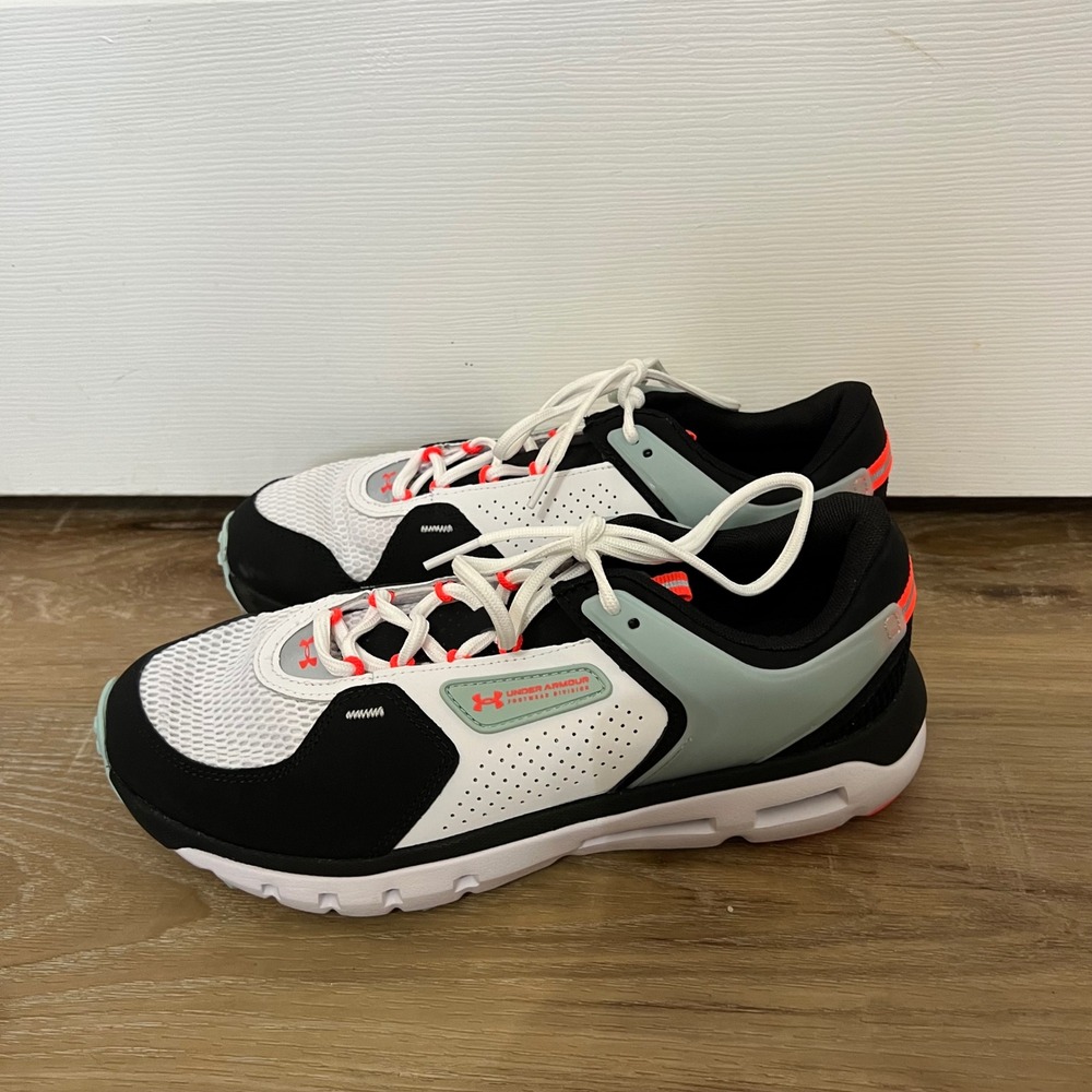 Under Armour Mens Footwear Division Sneakers White Black Orange Mint Low Top